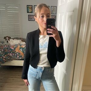Topshop Black Cropped Blazer